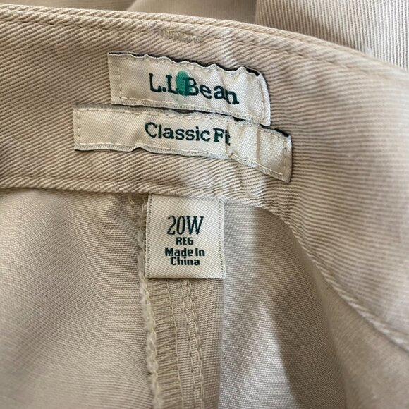 (2) L.L. Bean Classic Fit chino pants 20W Reg khaki and Navy womens NEW 2 PAIR - Picture 7 of 9
